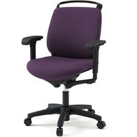 【設置込】イトーキ トルテRチェア 再生布張 ローバック アジャスタブル肘付 ハンガー付 ウレタンキャスター プラムパープル×ブラック 1脚（直送品）