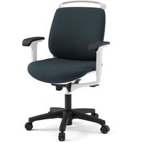 【設置込】イトーキ トルテRチェア 再生布張 ローバック アジャスタブル肘付 ハンガー付 ウレタンキャスター オフブラック×ホワイト 1脚（直送品）