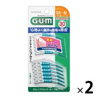ガム（GUM） 歯周プロケア ソフトピック カーブ型 SS～M 　1パック（30本入）　ケース付　サンスター 歯間ブラシ 742499
