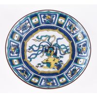 青郊 【九谷焼】豆皿名品コレクション 古九谷色絵鳳凰宝盡図 MC-05-32p 32個（直送品）