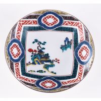 青郊 【九谷焼】豆皿名品コレクション 古九谷木瓜ちらし山水図