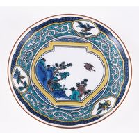 青郊 【九谷焼】豆皿名品コレクション 古九谷色絵壺花鳥図 MC-08-32p 32個（直送品）