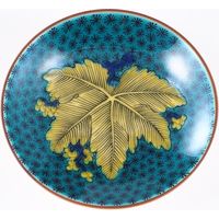 青郊 【九谷焼】豆皿名品コレクション 古九谷青手樹木葉文 MC-14-2p 2個（直送品）