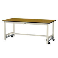 【車上渡し】山金工業 ワークテーブル 耐荷重300kg ワンタッチ移動式 ポリ天板 幅1800×奥行900×高740mm 木目柄×IV 1台（直送品）