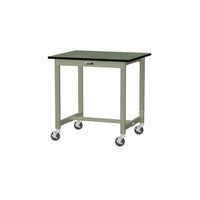 【車上渡し】山金工業 ワークテーブル 耐荷重160kg 移動式 塩ビシート天板  幅900×奥行750×高さ900mm グリーン 1台（直送品）