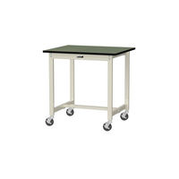 【車上渡し】山金工業 ワークテーブル 耐荷重160kg 移動式 塩ビシート天板  幅900×奥行750×高900mm グリーン×IV 1台（直送品）
