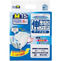 いちばん 伸縮フィットテープ止めM  1パック（15枚入） カミ商事