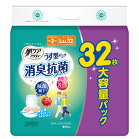 肌ケア アクティ 大人用おむつ うす型パンツ 消臭抗菌プラス 2回分吸収 L～LL 1パック（32枚）日本製紙クレシア