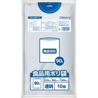 オルディ 食品用ポリ袋 90L 透明 10枚 FB-LN90-10 1パック（直送品）
