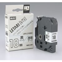 マックス 文字テープ LM-L518BC 透明に黒文字 18mm　1個（直送品）