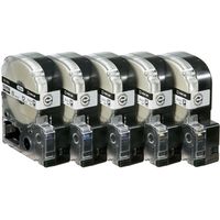 キングジム PROテープ SS12KL-5 白に黒文字 12mm 5個　1箱（直送品）