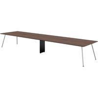 【組立設置込】プラス インテオ 会議テーブル 配線口付 スクエア形 中間ボックス脚 抗菌 4800×1200×720mm DE/P 1台（直送品）