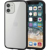 iPhone12mini ケースカバー フレームカラー 耐衝撃 TPU クリア ポリカーボネート ブラック PM-A20ATSLFCBKエレコム 1個（直送品）