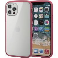 iPhone12/12Pro ケースカバー フレームカラー 耐衝撃 TPU 背面 クリア レッド PM-A20BTSLFCRD エレコム 1個（直送品）