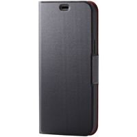 iPhone12 Pro Max ケースカバー 手帳 フラップ レザー 薄型 スリム カード ブラック PM-A20CPLFUBK エレコム 1個（直送品）