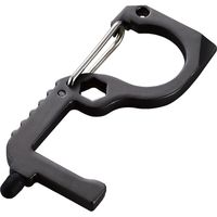 ドアオープナー 非接触マルチタッチツール タッチペン つり革フック 感染症対策 ストラップホール付 ブラック P-MTHKKBK エレコム 1個（直送品）