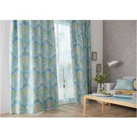 スミノエ デザインライフ カーテン ミックスブーケ V1324 1000×1350mm ブルー 4549781250564 1枚（直送品）