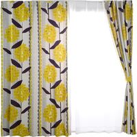スミノエ デザインライフ セミオーダー カーテン ケイランサス 1900×1600mm イエロー １セット(2枚入)（直送品）