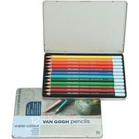 サクラクレパス ヴァンゴッホ水彩色鉛筆 12色セット（メタルケース入り