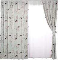 スミノエ デザインライフ セミオーダー カーテン ミキニコトリ 2100×1750mm ピンク ASKV1057-210175PK １セット(2枚入)（直送品）