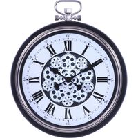 不二貿易 掛時計 アナログ時計 ギア L ブラック 27222 1個（直送品）