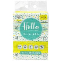 ペーパータオル 中判 パルプ100％ シングル(200枚×5個) ハローペーパータオル 1パック ユニバーサル・ペーパー