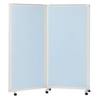 マツヨシキャスター付スクリーン(2連) W1800×D430×H1800mm　スカイブルー MY-N3585 1台 松吉医科器械（直送品）