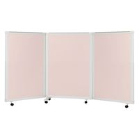 マツヨシキャスター付スクリーン(3連) W2700×D430×H1500mm　ピンク MY-N3586 1台 松吉医科器械（直送品）