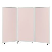 マツヨシキャスター付スクリーン(3連) W2700×D430×H1800mm　ピンク MY-N3587 1台 松吉医科器械（直送品）