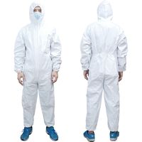 【防護服】小野商事 不織布つなぎ防護服 透湿PEラミネート加工 フード付き LL AG6900 5着