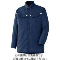 ミドリ安全 ベルデクセル シャツ VES2677上 ネイビー×シルバーグレー S 3120331503 1点（直送品）