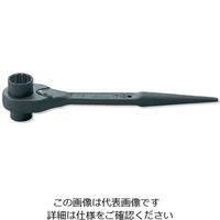 エスコ 17x21mm/250mm 両口ラチェットレンチ(ショート) EA602A-4 1個（直送品）