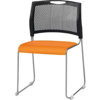 藤沢工業 TOKIO NSB・NSWシリーズ スタッキングチェア レザー NSB-T10 L-S マンダリンオレンジ 1セット（4脚入）（取寄品）