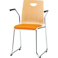 藤沢工業 TOKIO RMシリーズ リフレッシュチェア RM-N2AL-S マンダリンオレンジ 1セット（4脚入）（取寄品）