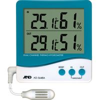 温湿度計　一般(ISO)校正付　AD5648A-00A00≪2ヶ所の温度と湿度を同時に表示≫　1台 エー・アンド・デイ（直送品）