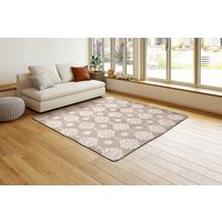 萩原 雪 結晶柄 フランネルジャガードラグ シュシュ 1850×1850mm ベージュ 240624904 1枚（直送品）