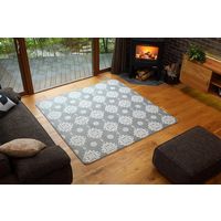 萩原 雪 結晶柄 フランネルジャガードラグ シュシュ 1850×1850mm グレー 240624909 1枚（直送品）