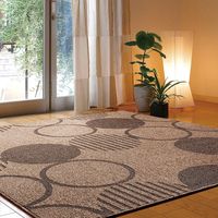 萩原 サークル柄 国産ラグ バロン 1850×2400mm ブラウン 270042289 1枚（直送品）