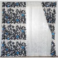 スミノエ デザインライフ セミオーダー カーテン クチナシ 1800×2150mm ブラック １セット(2枚入)（直送品）