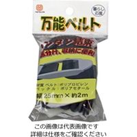 松浦工業 万能ベルト 25ミリX2M黒 (PPベルト) 4984834259956 1セット(3個)（直送品）