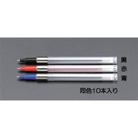 エスコ 1.0mm ボールペン替芯・加圧式(赤/10本) EA765MG-206B 1セット(100本:10本×10箱)（直送品）