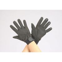 エスコ [L] 手袋(指先すべり止付・合成皮革/黒) EA353BJ-77 1セット(10双)（直送品）