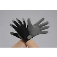 エスコ [M] 手袋(合成皮革/黒・グレー) EA353BJ-81 1セット(10双)（直送品）