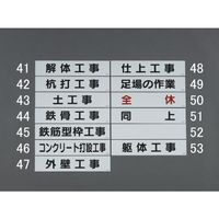 エスコ 65x300mm マグネット表示板(躯体工事) EA983BR-53 1セット(10個)（直送品）