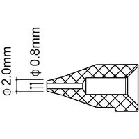エスコ φ0.8/φ2.0mm 交換ノズル(EA323MBー1，2用) EA323MB-11 1セット(4個)（直送品）