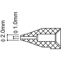 エスコ φ1.0/φ2.0mm 交換ノズル(EA323MBー1，2用) EA323MB-12 1セット(4個)（直送品）