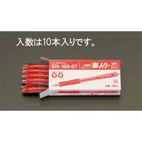 エスコ 0.7mm[赤]ボールペン(10本) EA765MG-16 1セット(100本:10本×10箱)（直送品）