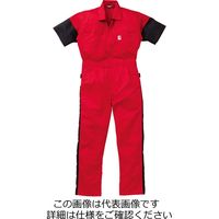 山田辰 寛斎ユニフォーム夏半袖ツヅキ服 レッド 5L 12-KM-257-RE-5L 1枚（直送品）