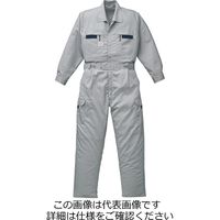 山田辰 ストライプ調夏ツヅキ服 グレー 5L 1-8710-G1-5L 1枚（直送品）