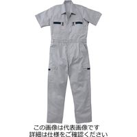 山田辰 ストライプ調夏半袖ツヅキ服 グレー S 1-8701-G1-S 1枚（直送品）